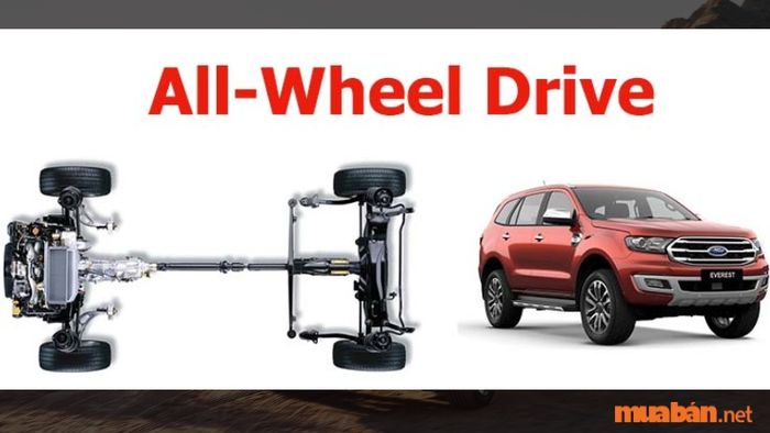 AWD (All Wheel Drive) là hệ dẫn động với khả năng tự động phân phối lực kéo cho tất cả bốn bánh xe. Quá trình phân phối này được thực hiện tự động nhờ vào thuật toán trong ECU, giúp xe vận hành ổn định mà không cần sự can thiệp của người lái trong việc điều chỉnh chế độ low hay high. Hệ dẫn động AWD hiện đang được các hãng xe áp dụng trên nhiều dòng xe gầm cao như SUV, Crossover để đối phó với mọi điều kiện địa hình khó khăn.