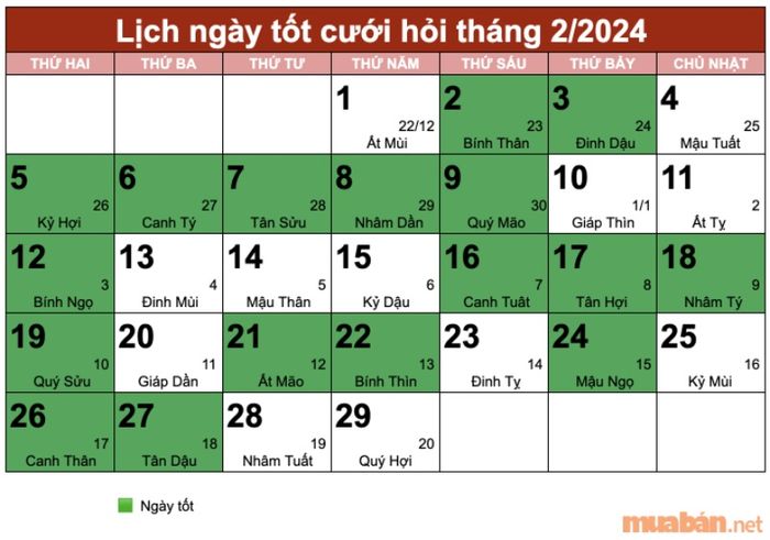 Ngày đẹp cưới hỏi tháng 2/2024: Hôn nhân hạnh phúc viên mãn