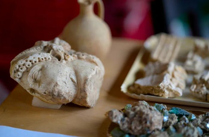 Among the discoveries from the excavation of Nero’s ancient theater is a double-faced head of the god Janus, dating to the 1st century A.D.