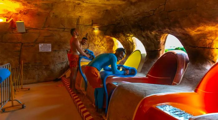 Guests can engage in thrilling races on the water slides, competing against each other for the fastest splash.