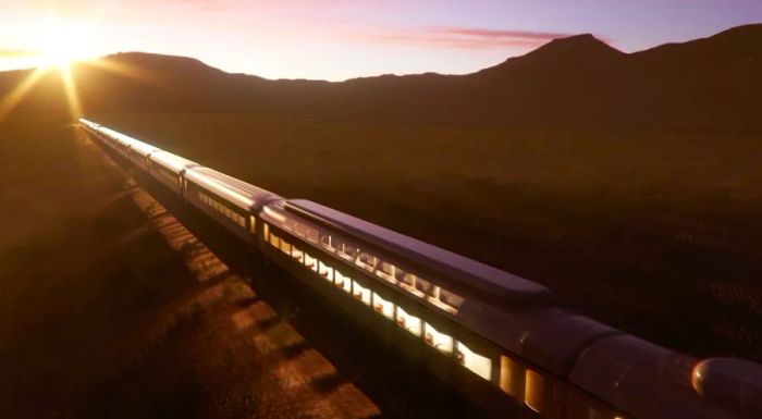 A visual of the ‘Dream of the Desert’ luxury train, set to be the first of its kind in Saudi Arabia.