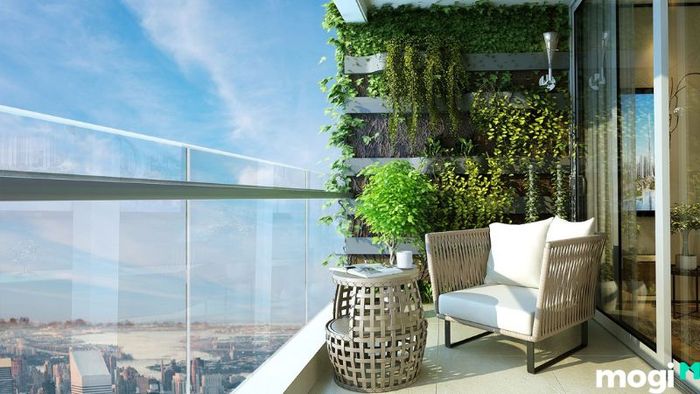 Mẫu thiết kế căn hộ 1 phòng ngủ kết hợp ban công thoáng đãng