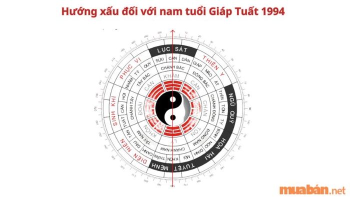 Nam 1994 cần tránh xây nhà hoặc chọn hướng ở hướng Nam và hướng Bắc.