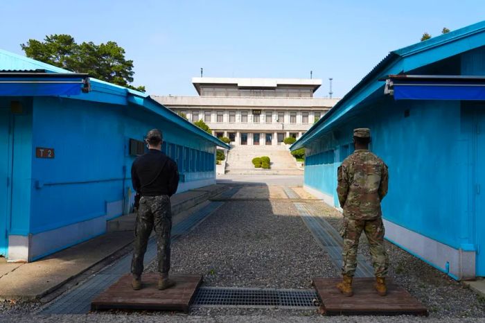 The DMZ, or demilitarized zone, spans 160 miles, acting as the buffer between North and South Korea.