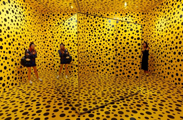 Inside the National Gallery Singapore, experience a stunning installation by Japanese artist Yayoi Kusama.