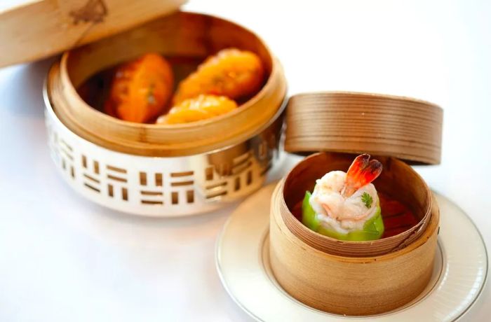 Dim sum and dumplings are among the signature dishes at Lung King Heen, a Michelin-starred restaurant renowned for its exceptional Cantonese cuisine.