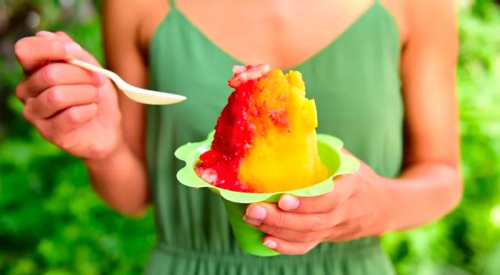 Shave ice is a popular, refreshing treat perfect for warm weather in Hawaii.