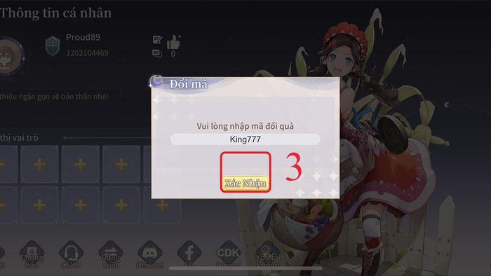 Hướng dẫn nhập mã code Tales of Terrarum - Bước 3