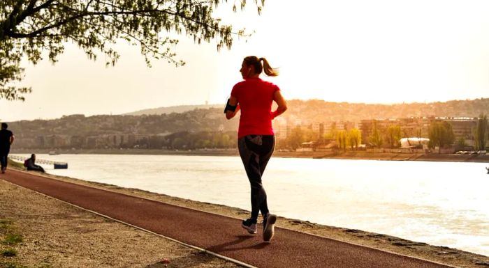 Margaret Island’s running track is a popular spot for both locals and visitors alike.