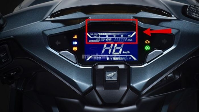 Dãy Fuel Cons là một trong những biểu tượng đặc trưng trên mặt đồng hồ xe Air Blade – Nguồn: Internet