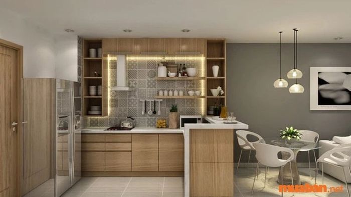 Nguyên tắc chọn sàn bếp: Chọn sàn có bề mặt nhẵn bóng, giúp việc vệ sinh trở nên dễ dàng và nhanh chóng.