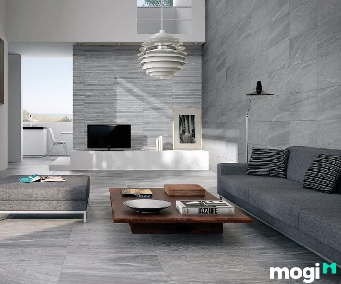 Sử dụng màu sắc gạch ốp phù hợp sẽ giúp bạn tạo ra những hiệu ứng không gian tuyệt vời, khiến phòng khách trông rộng rãi và ấn tượng hơn.