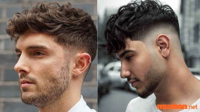 Kiểu tóc undercut xoăn kết hợp mái là một sự lựa chọn thú vị cho những ai muốn có một phong cách mới mẻ, cá tính. Phần tóc hai bên được cạo sát, trong khi phần tóc trên đỉnh được uốn xoăn và mái tóc dài che bớt phần trán.