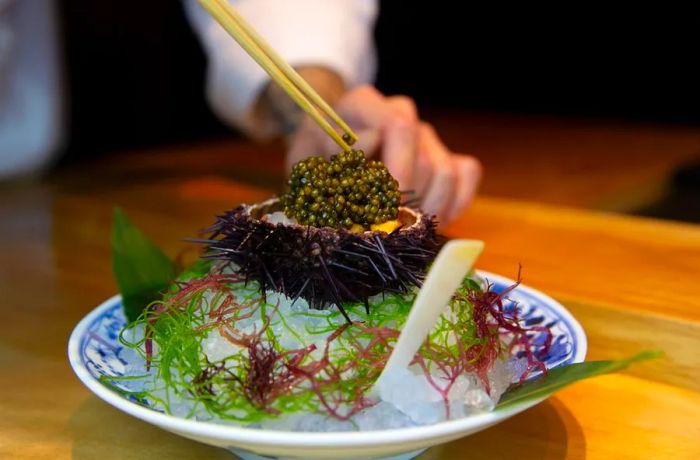 For a truly immersive experience, choose the Chef's Table at Waku Ghin, where the finest Japanese ingredients are expertly prepared right before your eyes.