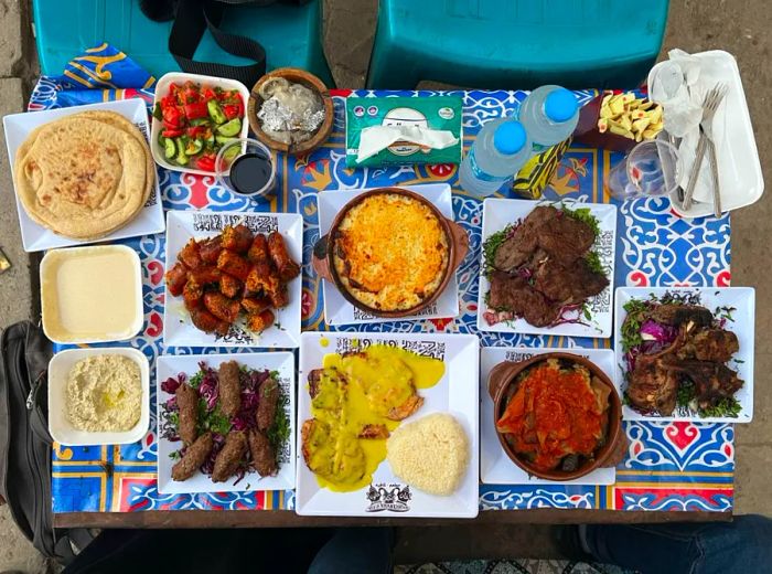 James enjoyed this traditional post-sunset meal with a Muslim man in Cairo during Ramadan last year on their date.