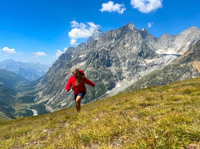 James hiking near Mont Blanc, located on the French-Swiss border in the Alps.