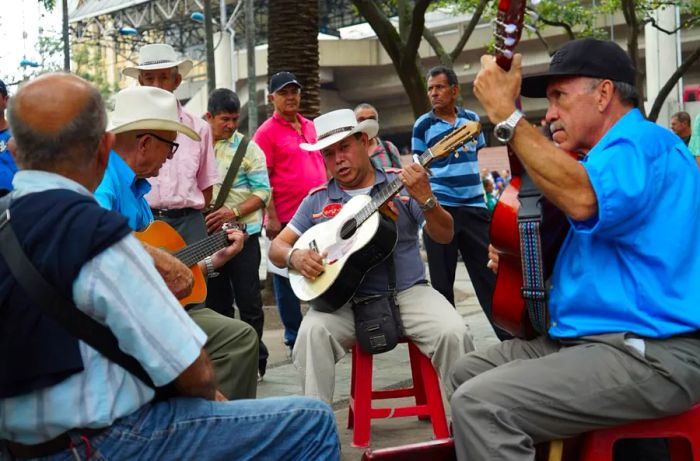 In Medellín, you’ll often hear the sounds of bambuco, a traditional folk music genre native to Colombia.