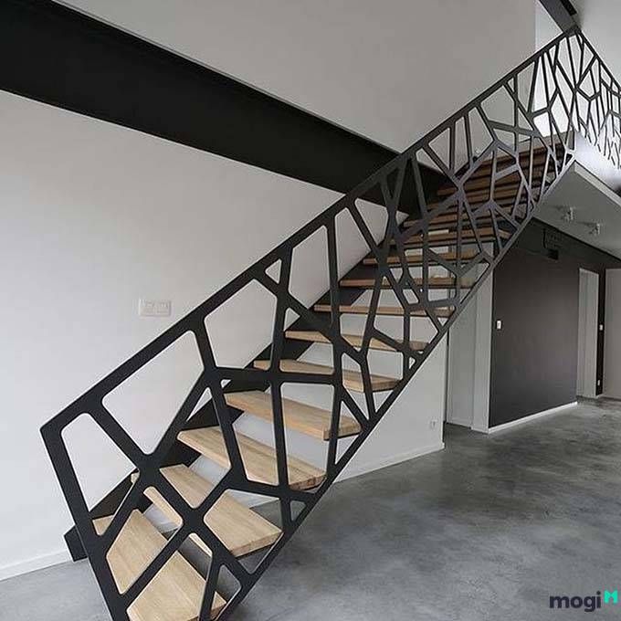 Mẫu cầu thang đơn giản nhưng vẫn mang nét độc đáo