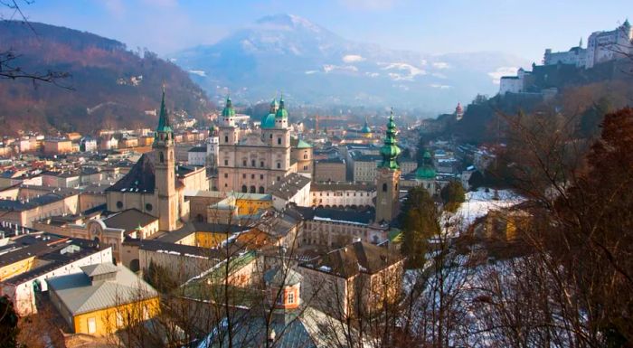 Salzburg is renowned for its connections to Mozart and the beloved film 'The Sound of Music.'