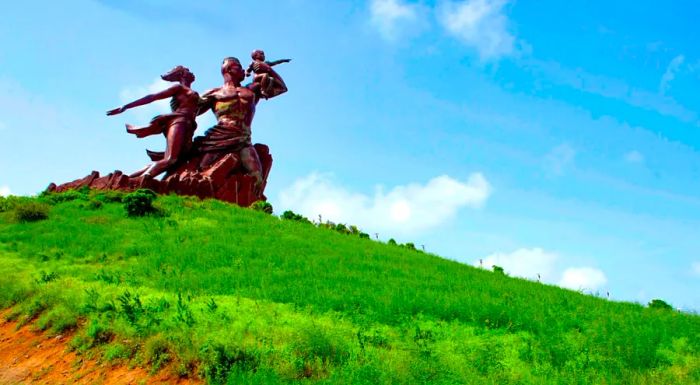 Perched on a volcanic hill overlooking Dakar, the African Renaissance Monument stands as a striking symbol of Senegal’s vibrant culture and history.