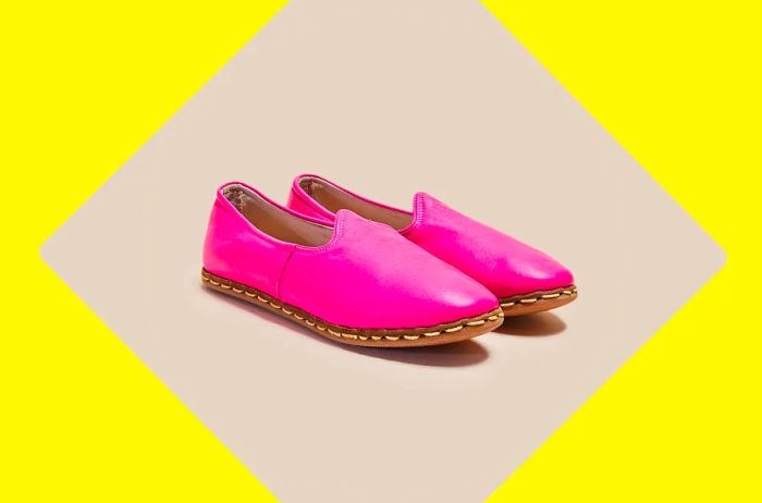 Bright pink Turkish travel shoes