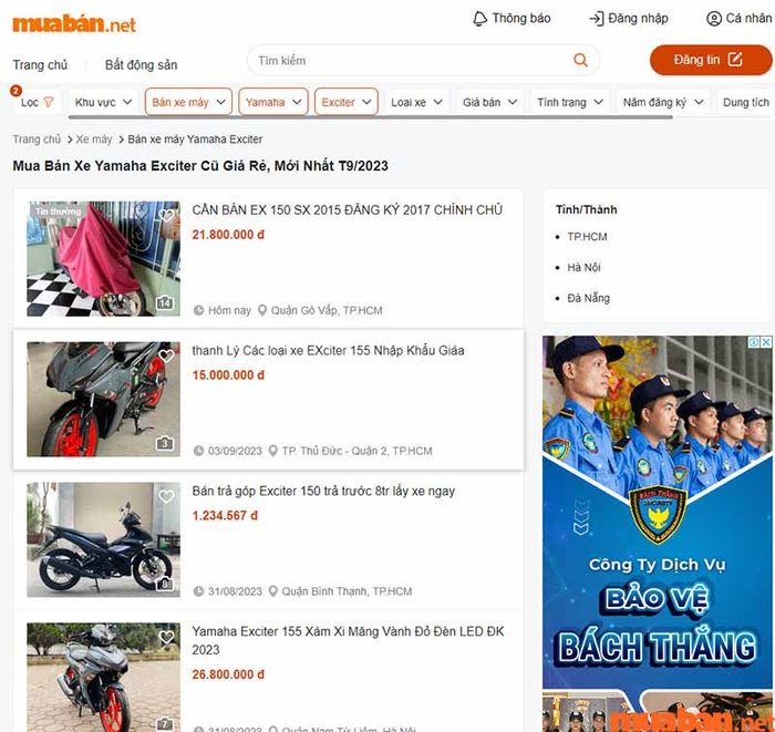 Mytour là địa chỉ đáng tin cậy để bạn tìm mua xe Exciter 155 cũ chất lượng.