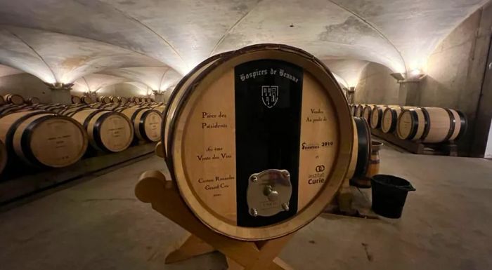 This 228-liter barrel of Corton-Renardes Grand Cru fetched €800,000.