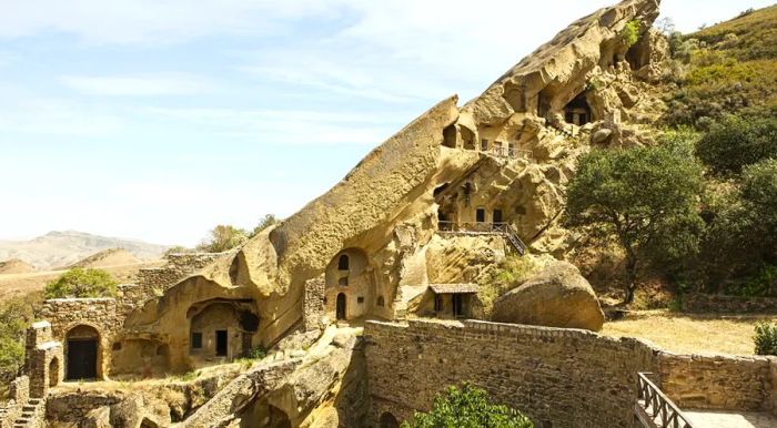 The David Gareja monastery complex is home to nearly 30 monasteries, all carved into sandstone, adorned with stunning frescoes.