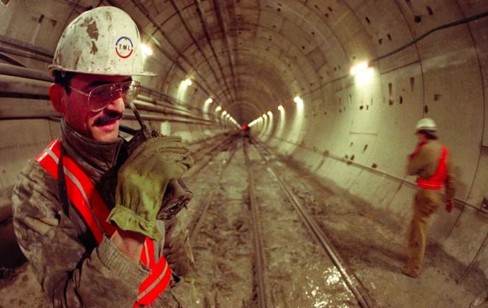 The tunnel took six years to complete, requiring the effort of 13,000 workers.