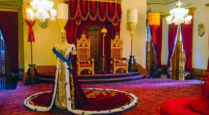 The throne room of Iolani Palace in Honolulu is truly captivating.