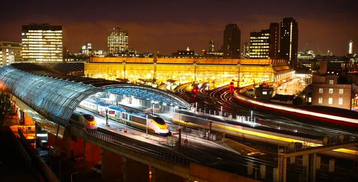 UK Eurostar services initially operated from London’s Waterloo station.