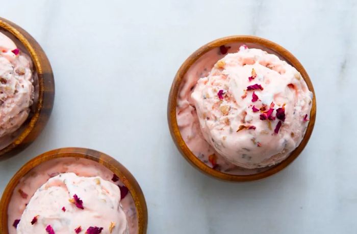 Malai’s most beloved flavor is the rose with cinnamon roasted almonds.