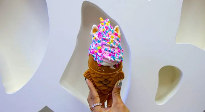 Taiyaki's unicorn-themed ice cream creation is truly a magical treat.