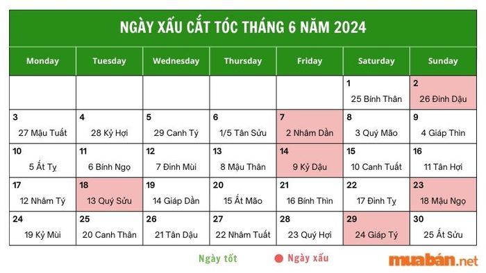Các ngày xấu trong tháng 6 không nên cắt tóc