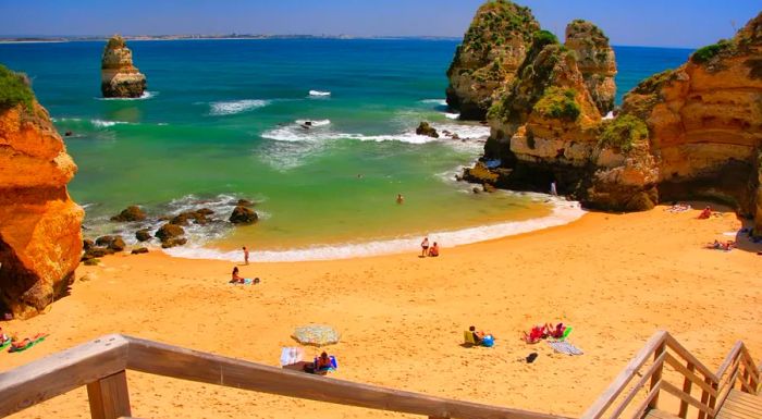 The Algarve region in southern Portugal, home to the famous Ponta da Piedade beach in Lagos, is a popular spot for both tourists and those relocating to the area.