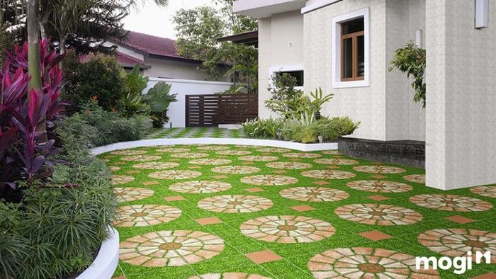 Gạch cỏ là lựa chọn hoàn hảo mang lại vẻ đẹp tự nhiên và dễ chịu cho sân vườn.