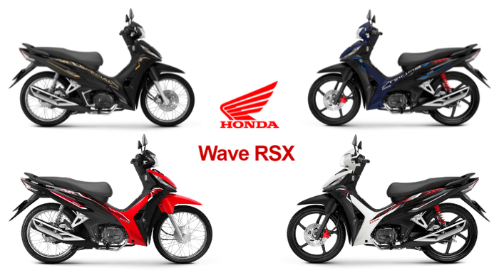 Thiết kế xe Honda Wave RSX với phong cách thể thao, cá tính và màu sắc đa dạng.