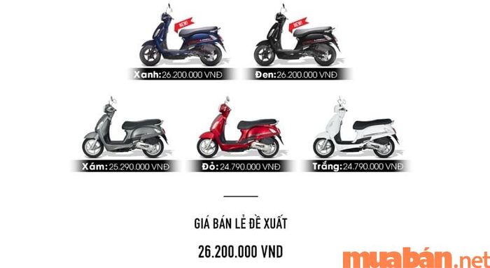 Mức giá bán lẻ đề xuất của Kymco Like 50 dao động từ 24.790.000VNĐ đến 26.200.000VNĐ, tùy theo màu sắc của xe.