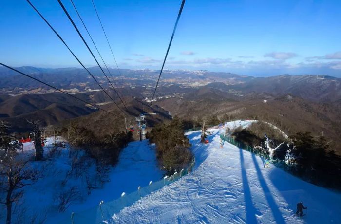 A general view of the Yongpyong Alpine Centre ahead of the 2018 PyeongChang Winter Olympic Games.