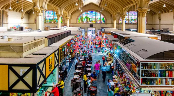 Mercado Municipal is a large and vibrant market offering an array of fresh local produce, vegetables, and spices.