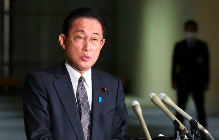 On January 28, 2022, Japanese Prime Minister Fumio Kishida addressed the press in Tokyo about Japan's recommendation to nominate the Sado mines for UNESCO World Heritage status.