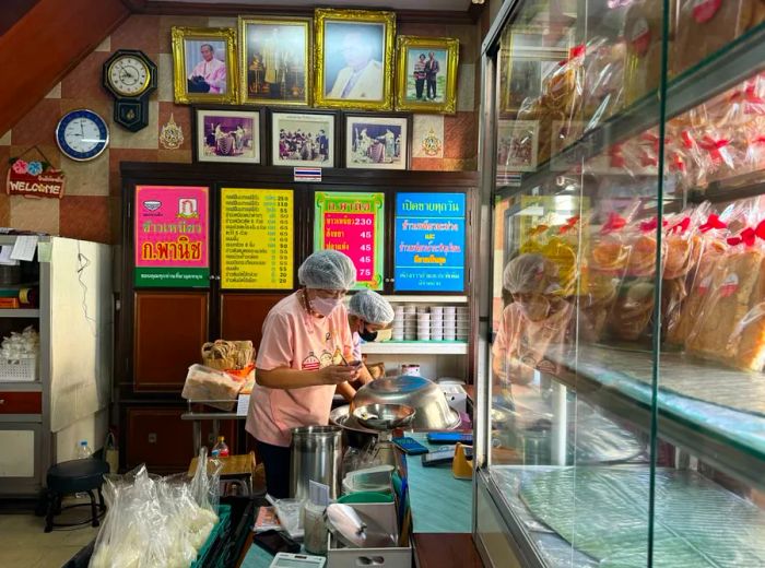 K Panich, a well-known establishment, has been serving mango sticky rice since 1932.