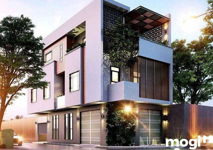 Nhà 2 mặt tiền trang trí cây xanh tạo không gian tươi mới