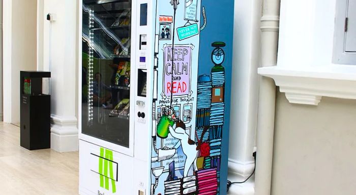 BooksActually's vending machine at the National Museum of Singapore.