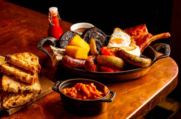 The high-end Hawksmoor restaurant provides an elevated take on the classic breakfast.