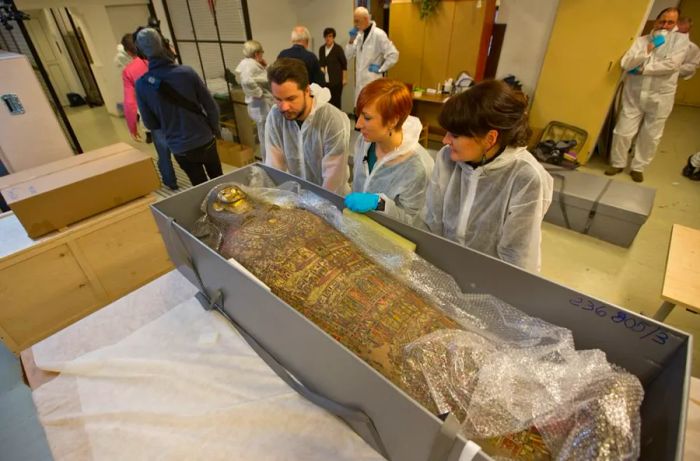 The mummy, part of the University of Warsaw's collection, has been loaned to the National Museum in Warsaw since 1917.