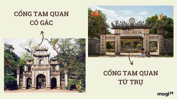 Có hai loại cổng tam quan