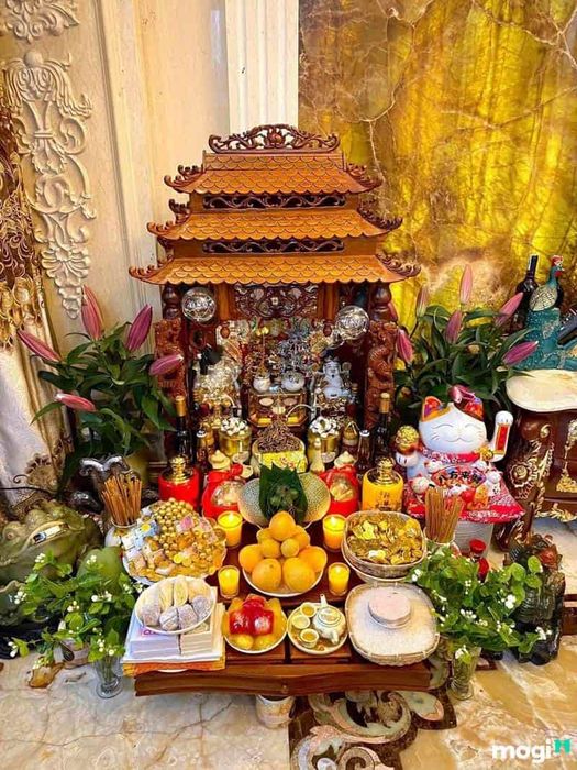 Những vật phẩm cần thiết trên bàn thờ Thần Tài