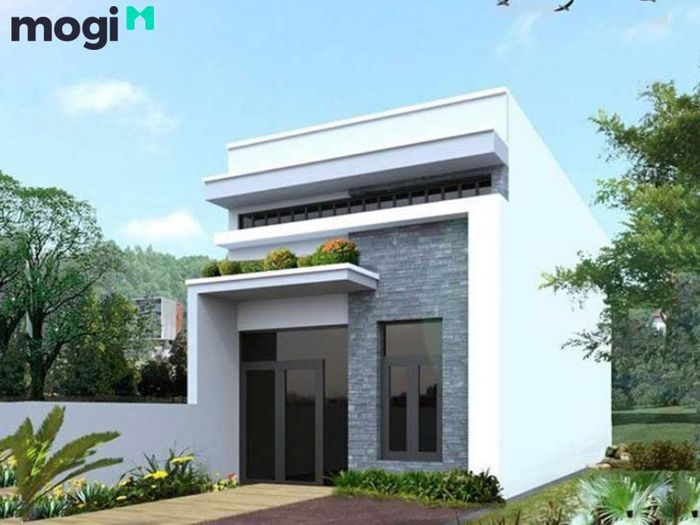 Nhà cấp 4 được thiết kế với gác mái thoáng rộng.