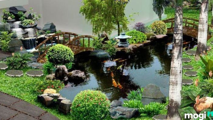 Hồ cá theo phong cách Nhật Bản không chỉ đẹp mà còn thể hiện sự thanh thoát, nhẹ nhàng trong thiết kế.